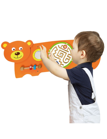 VIGA Tablica Sensoryczna Manipulacyjna Miś Certyfikat FSC Montessori