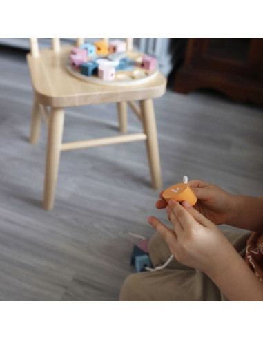 VIGA PolarB medinis laikrodis su geometrinėmis figūromis, Montessori metodika