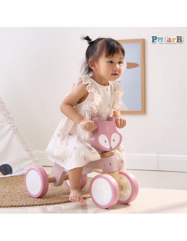 VIGA PolarB medinis lapės važiavimo žaislas su minkštais ratukais