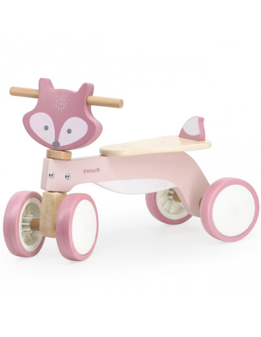 VIGA PolarB medinis lapės važiavimo žaislas su minkštais ratukais