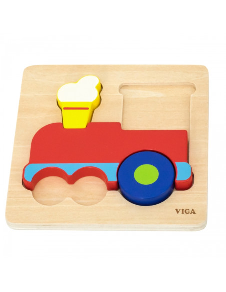 VIGA medinis Montessori mokomasis galvosūkių traukinys VIGA medinis Montessori mokomasis galvosūkių traukinys