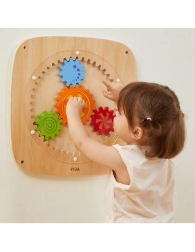 Деревянная доска VIGA с цветными шестеренками
