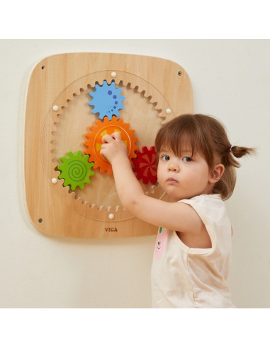 Деревянная доска VIGA с цветными шестеренками