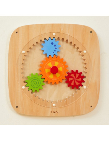 Деревянная доска VIGA с цветными шестеренками