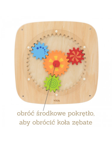 Деревянная доска VIGA с цветными шестеренками