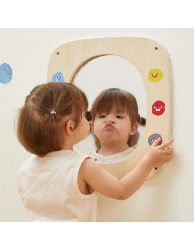VIGA Drewniana Tablica z Lustrem i Emotkami