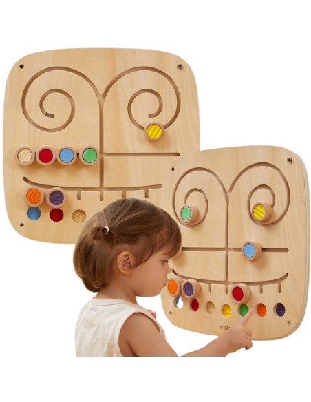 VIGA Drewniana Tablica Manipulacyjna Sensoryczna Labirynt Dotknij i Dopasuj VIGA Drewniana Tablica Manipulacyjna Sensoryczna Labirynt Dotknij i Dopasuj