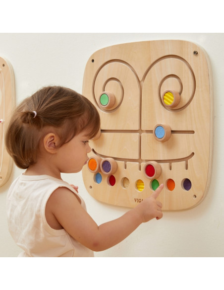 VIGA Drewniana Tablica Manipulacyjna Sensoryczna Labirynt Dotknij i Dopasuj VIGA Drewniana Tablica Manipulacyjna Sensoryczna Labirynt Dotknij i Dopasuj