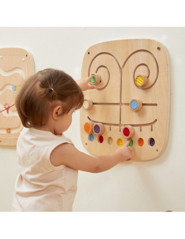 VIGA Drewniana Tablica Manipulacyjna Sensoryczna Labirynt Dotknij i Dopasuj