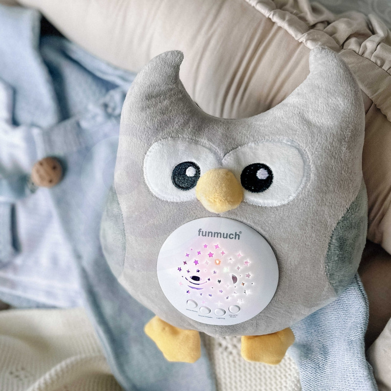 WOOPIE BABY pliušinė pelėda - migdukas su projektoriumi ir lopšinėmis