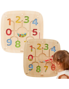 VIGA Drewniana Tablica Manipulacyjna Sensoryczna Nauka Liczenia Sorter