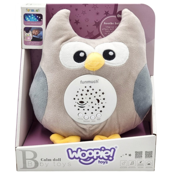 WOOPIE BABY плюшевая сова-проектор для сна 2 в 1 - 10 колыбельных песен WOOPIE BABY плюшевая сова-проектор для сна 2 в 1 - 10 колыбельных песен