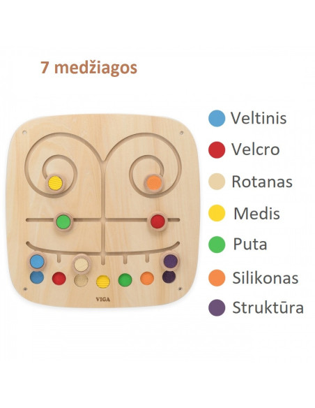 VIGA Drewniana Tablica Manipulacyjna Sensoryczna Labirynt Dotknij i Dopasuj VIGA Drewniana Tablica Manipulacyjna Sensoryczna Labirynt Dotknij i Dopasuj