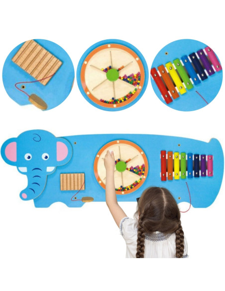 VIGA sensorinės manipuliacijos lenta, dramblys, FSC Montessori sertifikatas