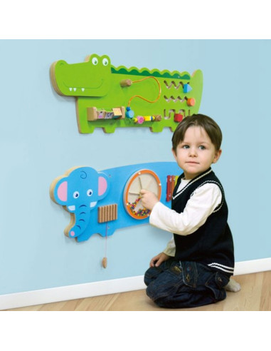 VIGA Tablica Sensoryczna Manipulacyjna Słonik Certyfikat FSC Montessori