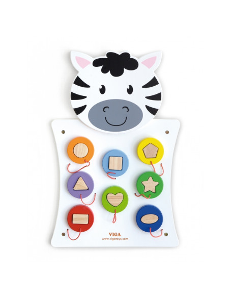 VIGA Drewniana Tablica Manipulacyjna Zebra Certyfikat FSC Montessori
