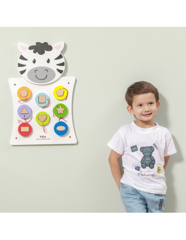 Деревянная манипуляционная доска VIGA «Зебра» с сертификатом FSC Montessori