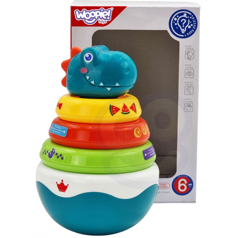 WOOPIE BABY sensorinis žaislas Dino piramidės dėlionė kūdikiams