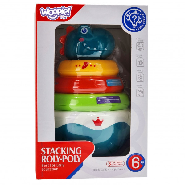 WOOPIE BABY Сенсорная игрушка Дино Пирамидка-пазл для малышей WOOPIE BABY Сенсорная игрушка Дино Пирамидка-пазл для малышей