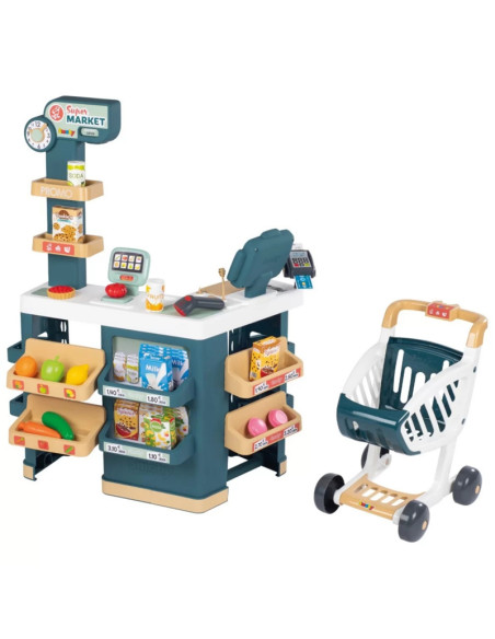 SMOBY prekybos centras su kasos vežimėliu ir elektroniniu skaitytuvu SMOBY prekybos centras su kasos vežimėliu ir elektroniniu skaitytuvu