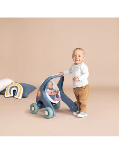 SMOBY Little Walker Pusher 3in1 vežimėlis vaikams + kūdikio lėlė