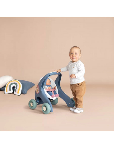 SMOBY Little Walker Pusher 3in1 vežimėlis vaikams + kūdikio lėlė SMOBY Little Walker Pusher 3in1 vežimėlis vaikams + kūdikio lėlė