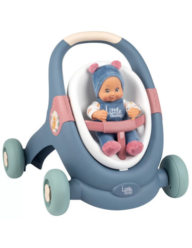 SMOBY Little Walker Pusher 3in1 vežimėlis vaikams + kūdikio lėlė