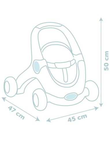 SMOBY Little Walker Pusher 3in1 vežimėlis vaikams + kūdikio lėlė
