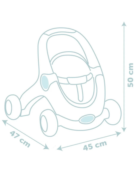 SMOBY Little Walker Pusher 3in1 vežimėlis vaikams + kūdikio lėlė SMOBY Little Walker Pusher 3in1 vežimėlis vaikams + kūdikio lėlė