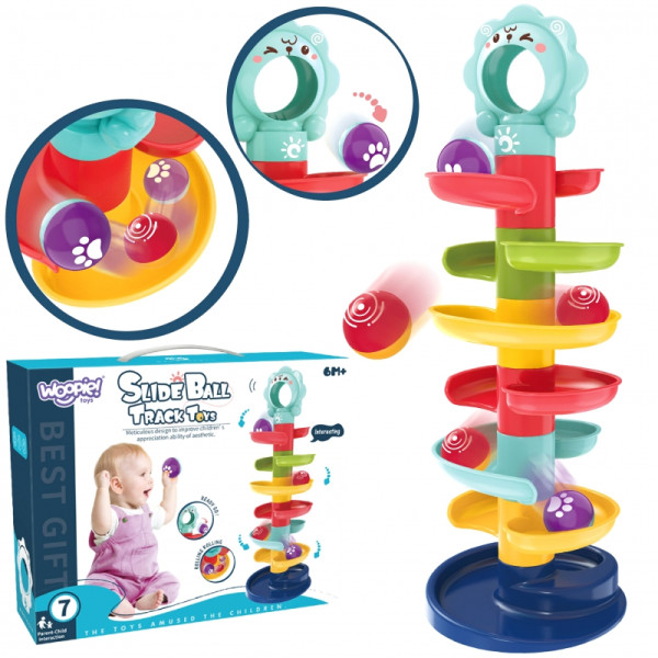 WOOPIE BABY Kulkos takelis Spiralinis rinkinys + 2 kamuoliukai WOOPIE BABY Kulkos takelis Spiralinis rinkinys + 2 kamuoliukai