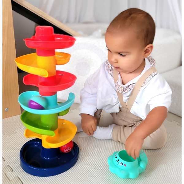 WOOPIE BABY Kulkos takelis Spiralinis rinkinys + 2 kamuoliukai WOOPIE BABY Kulkos takelis Spiralinis rinkinys + 2 kamuoliukai