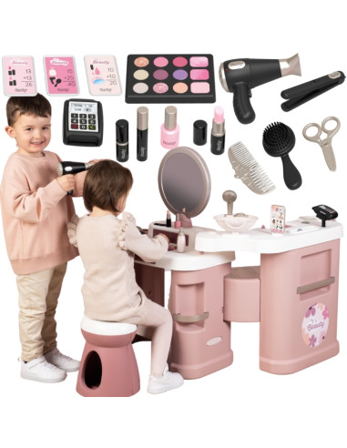 SMOBY BEAUTY Mažasis stilisto centras + 26 priedai Kirpykla ir kosmetologė