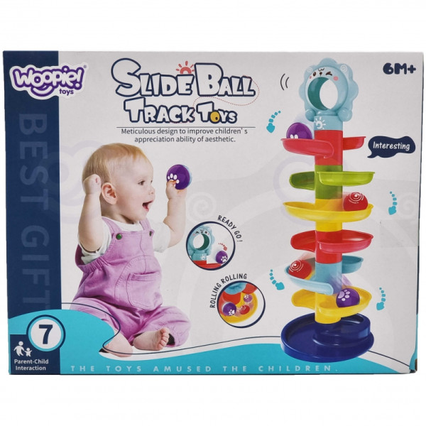 WOOPIE BABY Kulkos takelis Spiralinis rinkinys + 2 kamuoliukai WOOPIE BABY Kulkos takelis Spiralinis rinkinys + 2 kamuoliukai