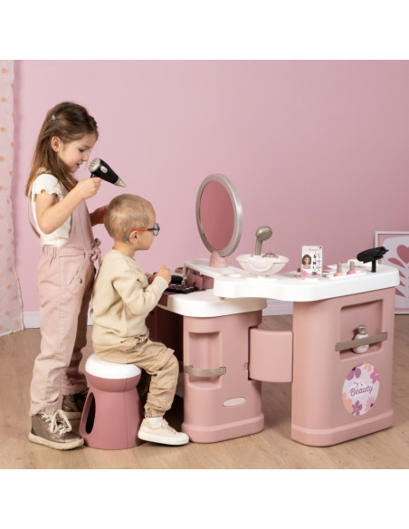 SMOBY BEAUTY Mažasis stilisto centras + 26 priedai Kirpykla ir kosmetologė SMOBY BEAUTY Mažasis stilisto centras + 26 priedai Kirpykla ir kosmetologė