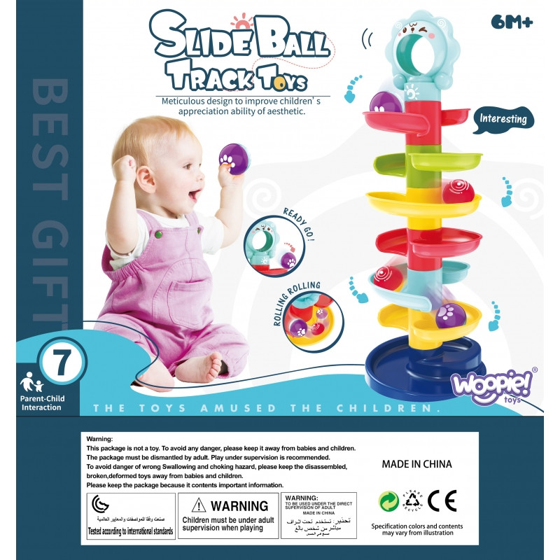 WOOPIE BABY Kulkos takelis Spiralinis rinkinys + 2 kamuoliukai