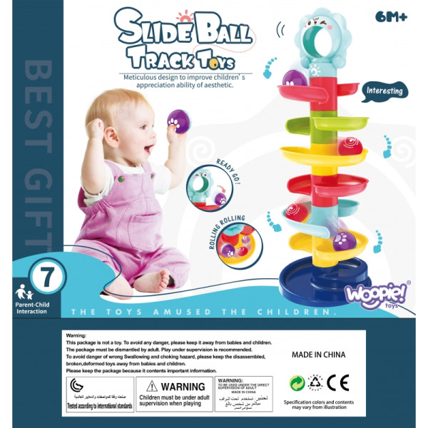 WOOPIE BABY Kulkos takelis Spiralinis rinkinys + 2 kamuoliukai WOOPIE BABY Kulkos takelis Spiralinis rinkinys + 2 kamuoliukai