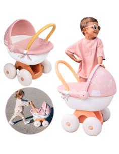 SMOBY Baby Nurse Deep vežimėlis su plastikiniu stogeliu