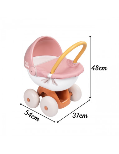 SMOBY Baby Nurse Deep vežimėlis su plastikiniu stogeliu