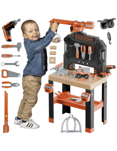 SMOBY Black+Decker Bricolo statybinio krano dirbtuvės