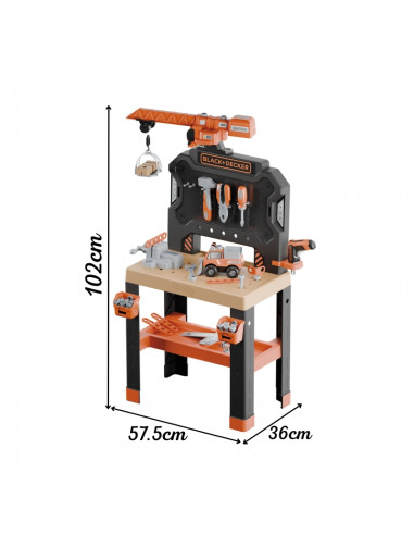 SMOBY Black+Decker Bricolo statybinio krano dirbtuvės