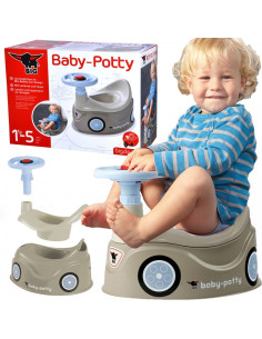 BIG New Bobby Car Grey Potty Car Steering Wheel