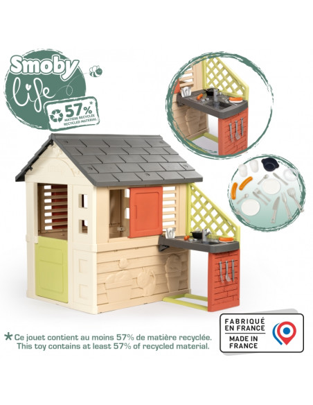 Smoby gamtos namelis su virtuvėle + 17 priedų Smoby gamtos namelis su virtuvėle + 17 priedų