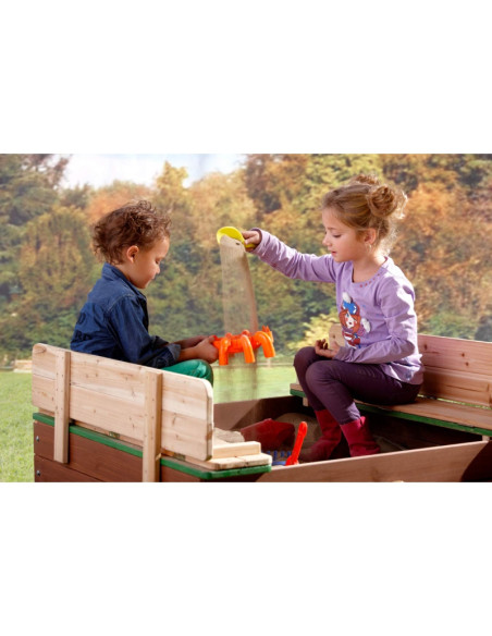 Ella Sandpit AXI medinė smėlio dėžė su suolais