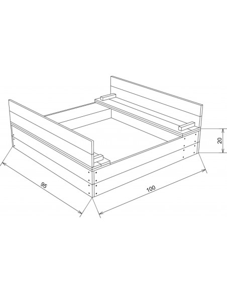 Ella Sandpit AXI wooden sandbox with benches