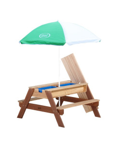 Стол для пикника AXI Nick со скамейкой, зонтиком и контейнерами для воды/песка