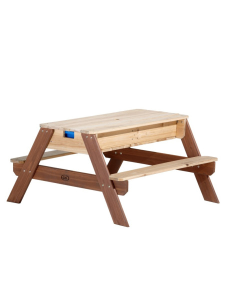 AXI Nick pikniko stalas su suolu, skėčiu ir vandens/smėlio indais