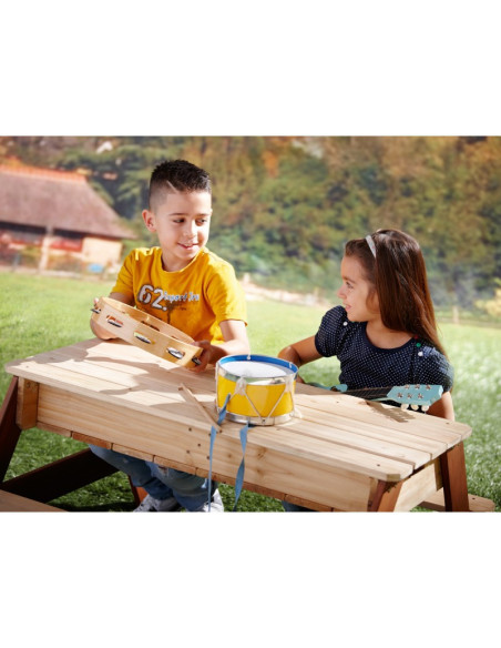 Стол для пикника AXI Nick со скамейкой, зонтиком и контейнерами для воды/песка