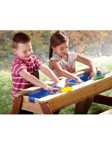 AXI Stół Piknikowy Nick z Ławką i Parasolem oraz Pojemnikami na Wodę/Piasek