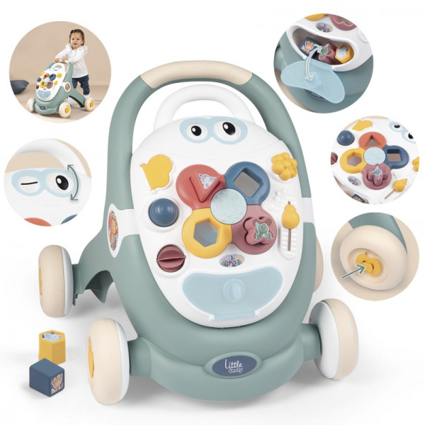 SMOBY Little 3-in-1 vežimėlis Interaktyvus vežimėlis SMOBY Little 3-in-1 vežimėlis Interaktyvus vežimėlis