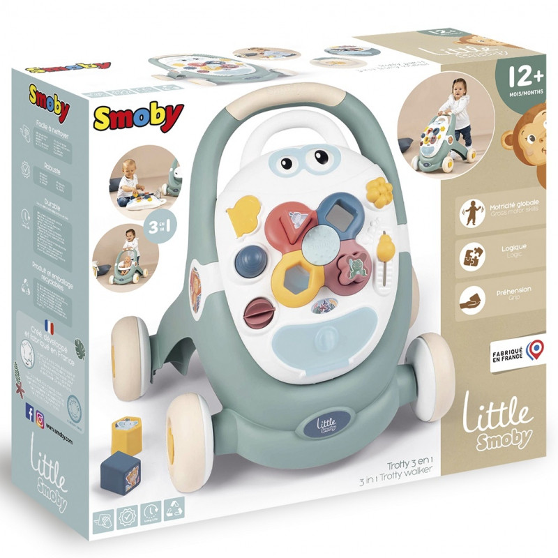 SMOBY Little 3-in-1 Pushchair Interactive Stroller